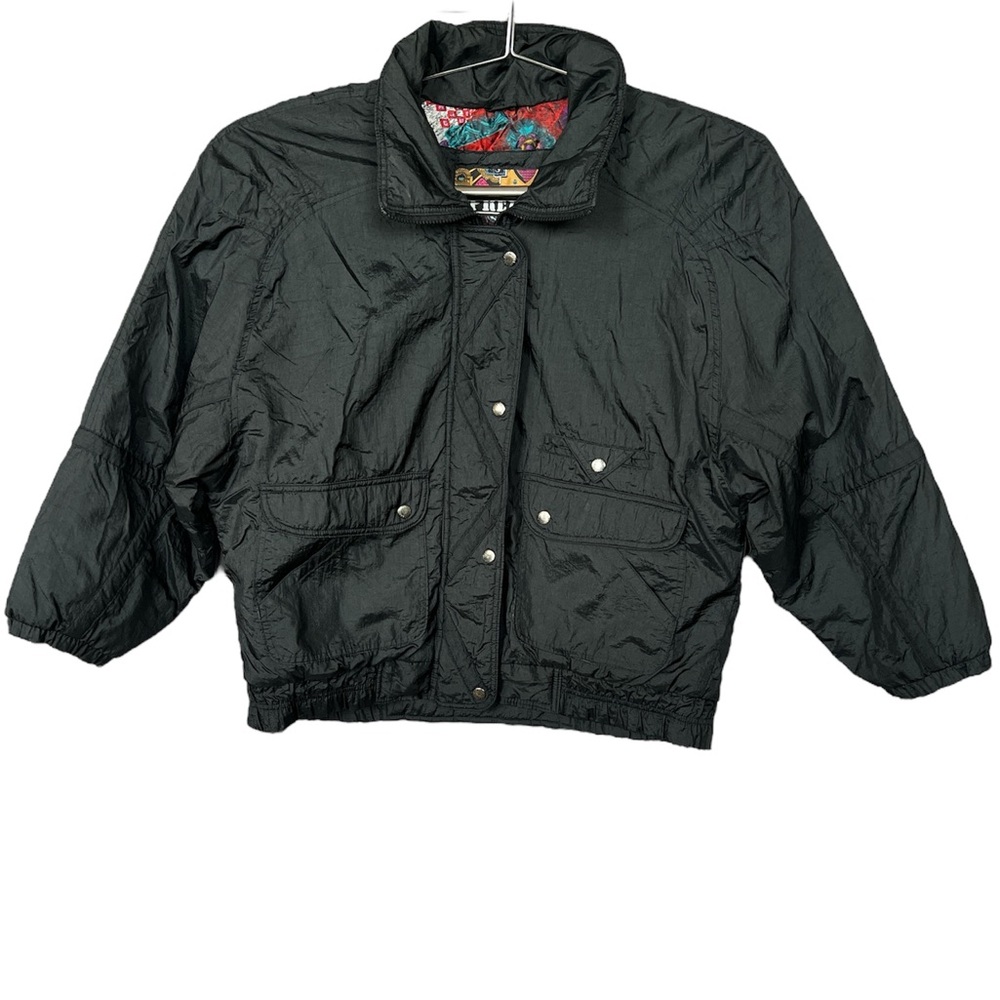 Vintage Prezzia Canvas Bomber Ski Zip Up Button Down Jacket Size L